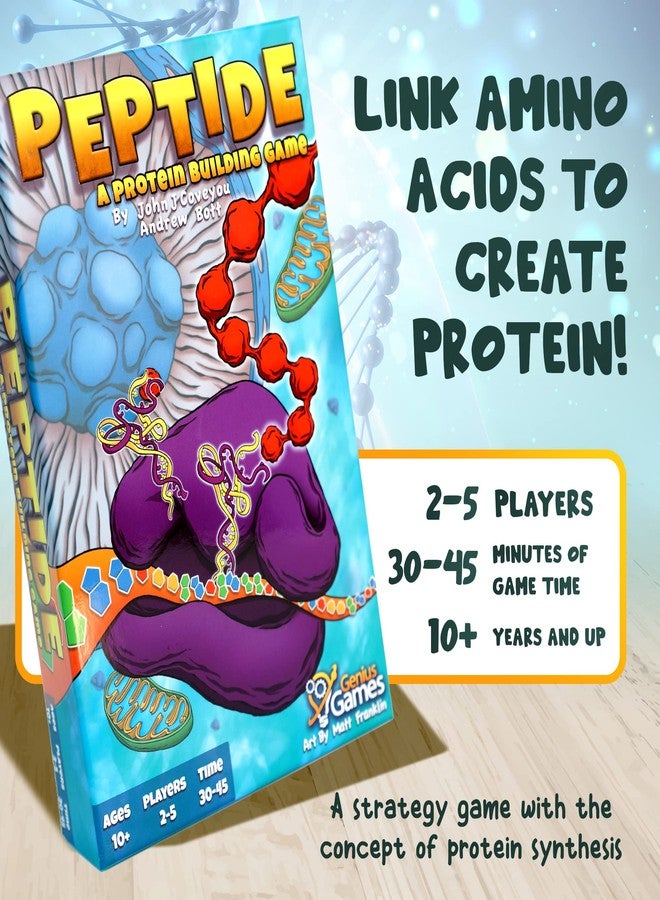 Genius Games Peptide: A Protein Building Game | A Strategy Card Game with Accurate Science for Gamers and Teachers | Teaches Amino Acids, mRNA, Organelles - Image 4